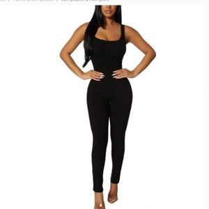 NAKED WARDROBE The All Snatched Jumpsuit in Black Women's Size XS
